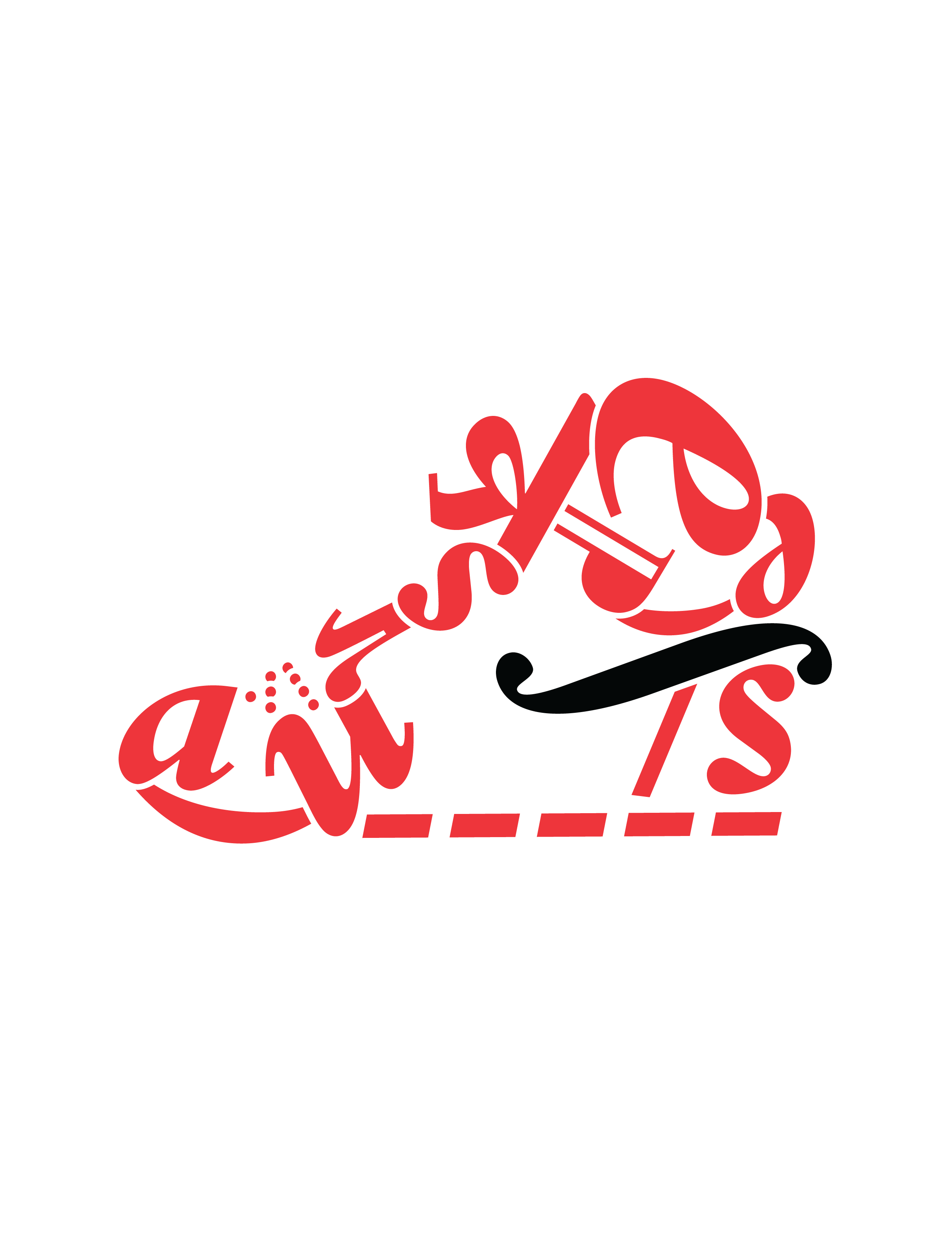 A sneaker created using typography, using the characters of the word sneakers